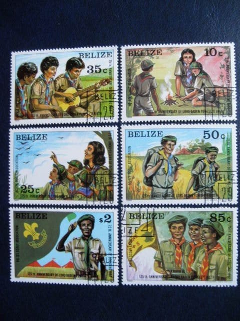 Postzegels Belize 1982 scouting - cat.w. € 7,50., Ophalen of Verzenden, Gestempeld, Midden-Amerika