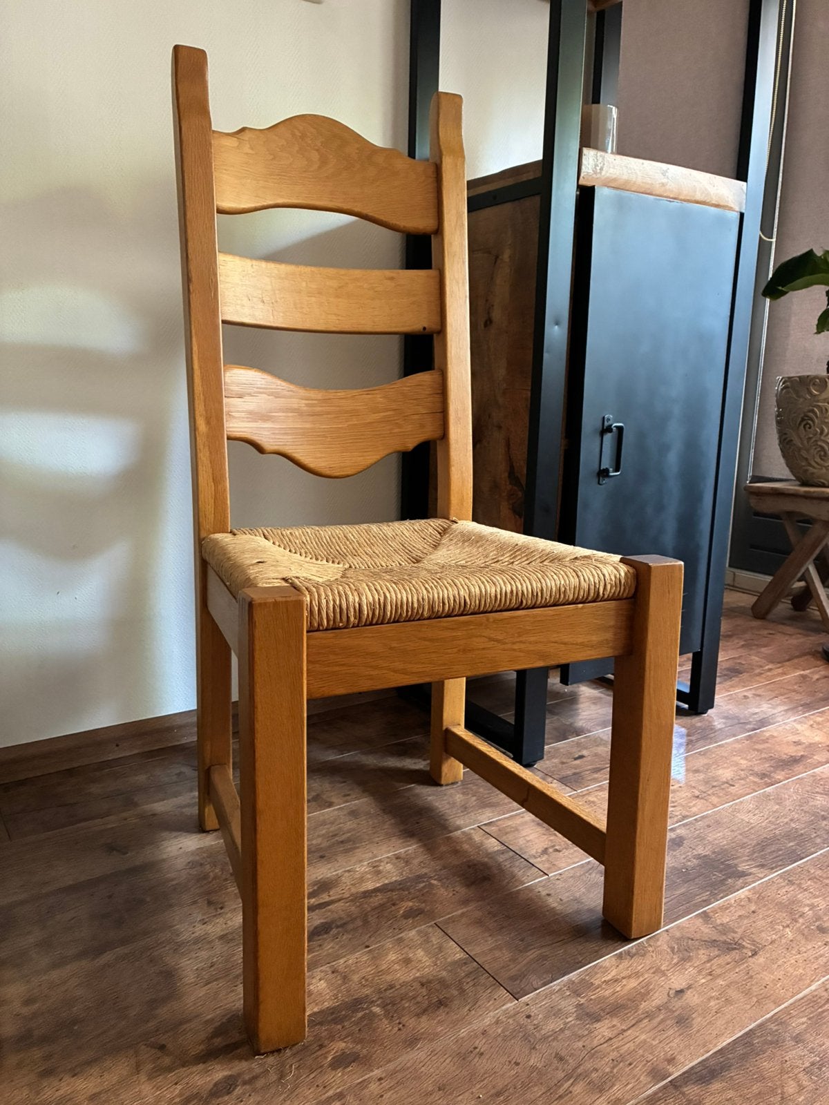 Set 4 houten stoelen, Huis en Inrichting, Ophalen, Gebruikt, Bruin, Vier