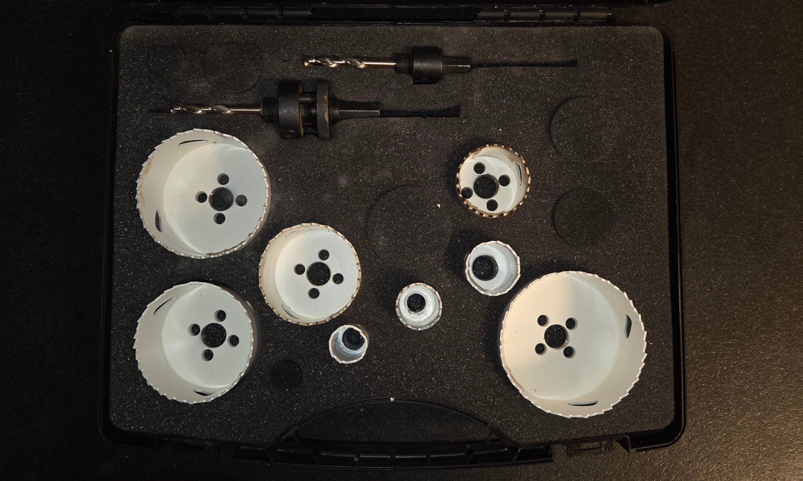 Hardmetalen Gatenzaag set 10-delig (22mm-83mm, Ophalen of Verzenden, Gebruikt, Zaag, Overige merken