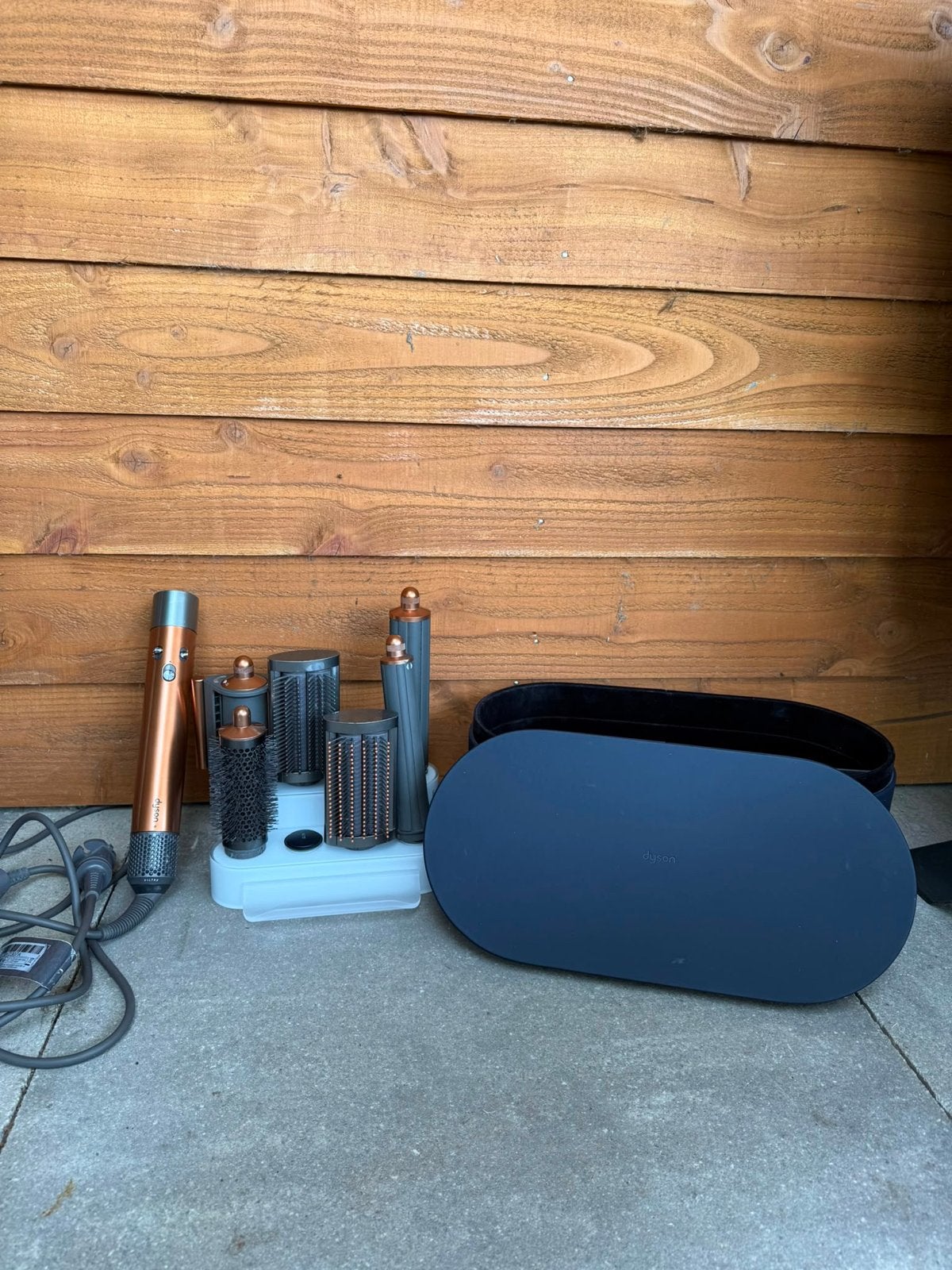 Dyson Airwrap Complete Styler Koper/Nikkel met accessoires, Ophalen of Verzenden, Gebruikt, Haarverzorging