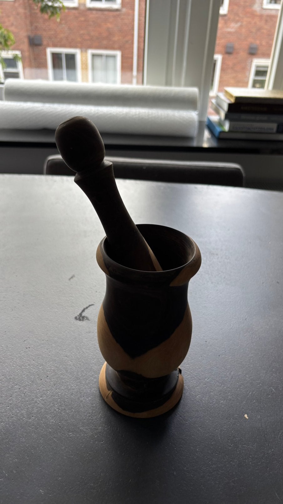 Houten vijzel met stamper, Ophalen of Verzenden