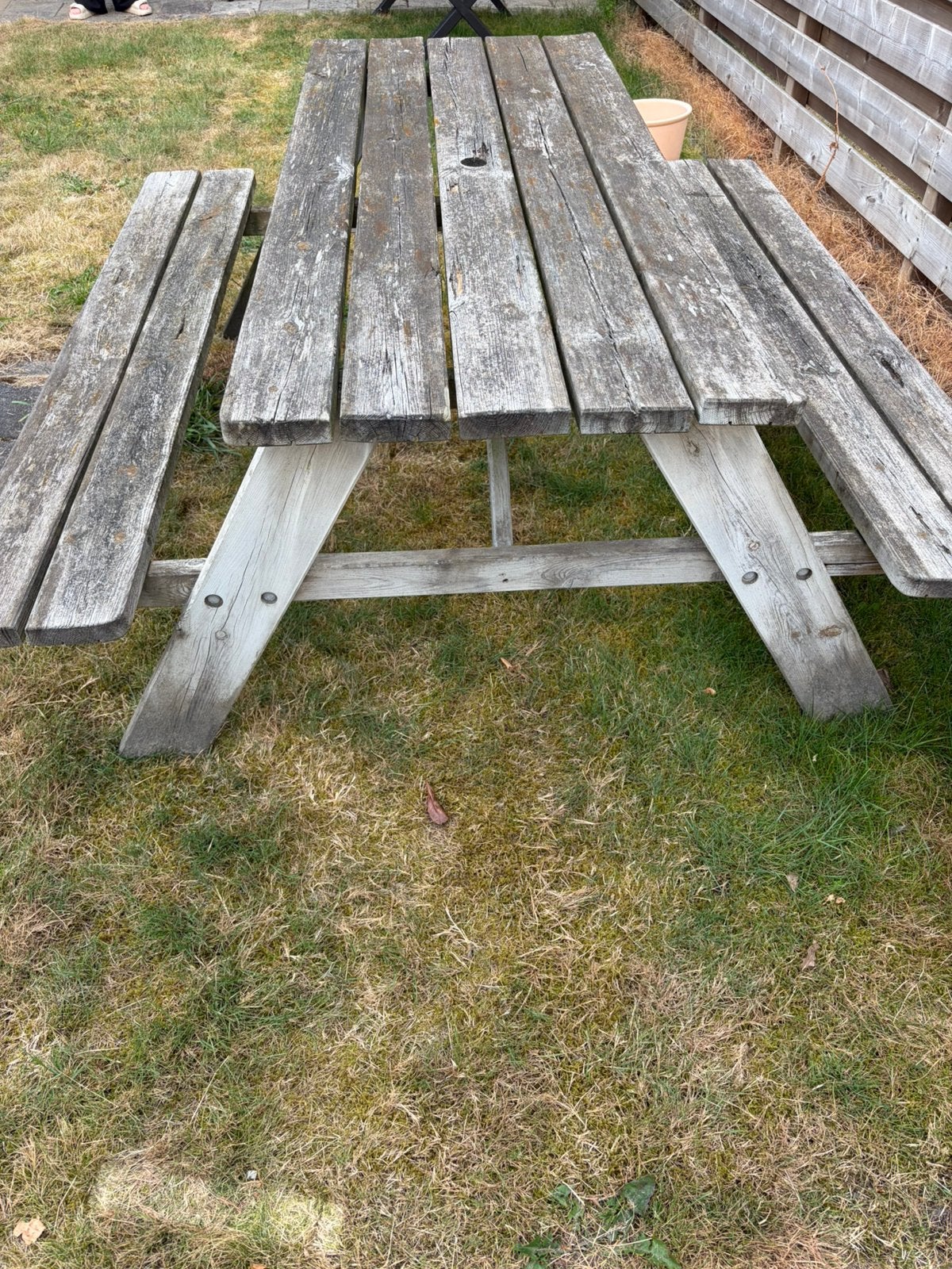 Picknicktafel - gratis ophalen!, Ophalen, Gebruikt, Rechthoekig, Hout