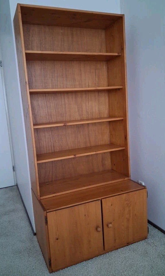 Leuke grenen boekenkast met onderkastje, Ophalen, 25 tot 50 cm, 50 tot 100 cm