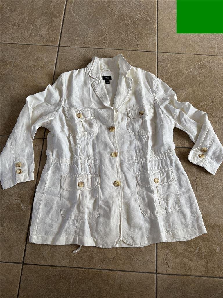 H&M linen cream safari jkt eu52, Ophalen of Verzenden, Zo goed als nieuw, Maat 38/40 (M), Beige