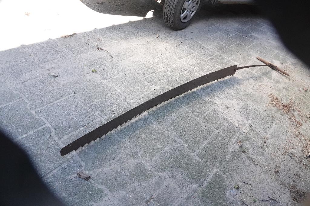 zaag  245  cm  oude trekzaag-duwzaag, Ophalen