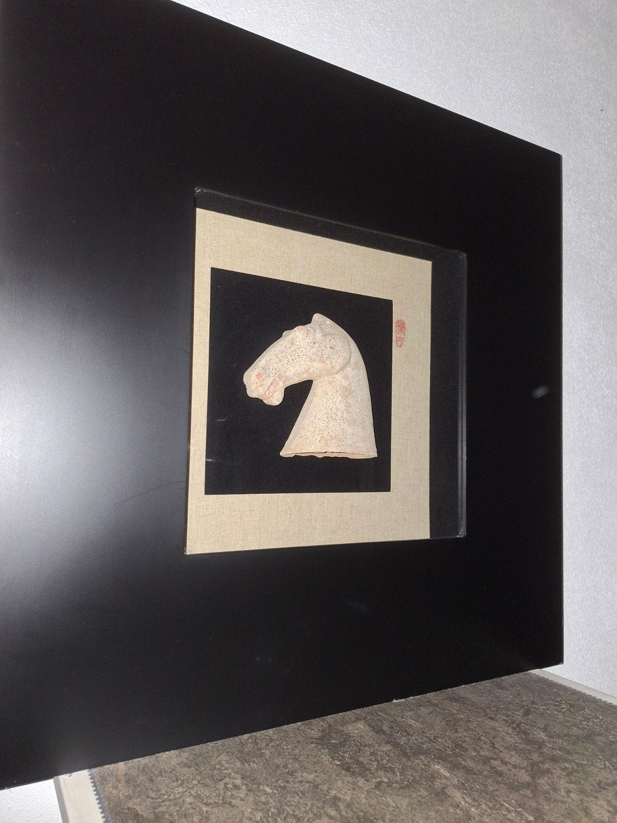 Schilderij 3d met oudheid aardewerk paard, Ophalen