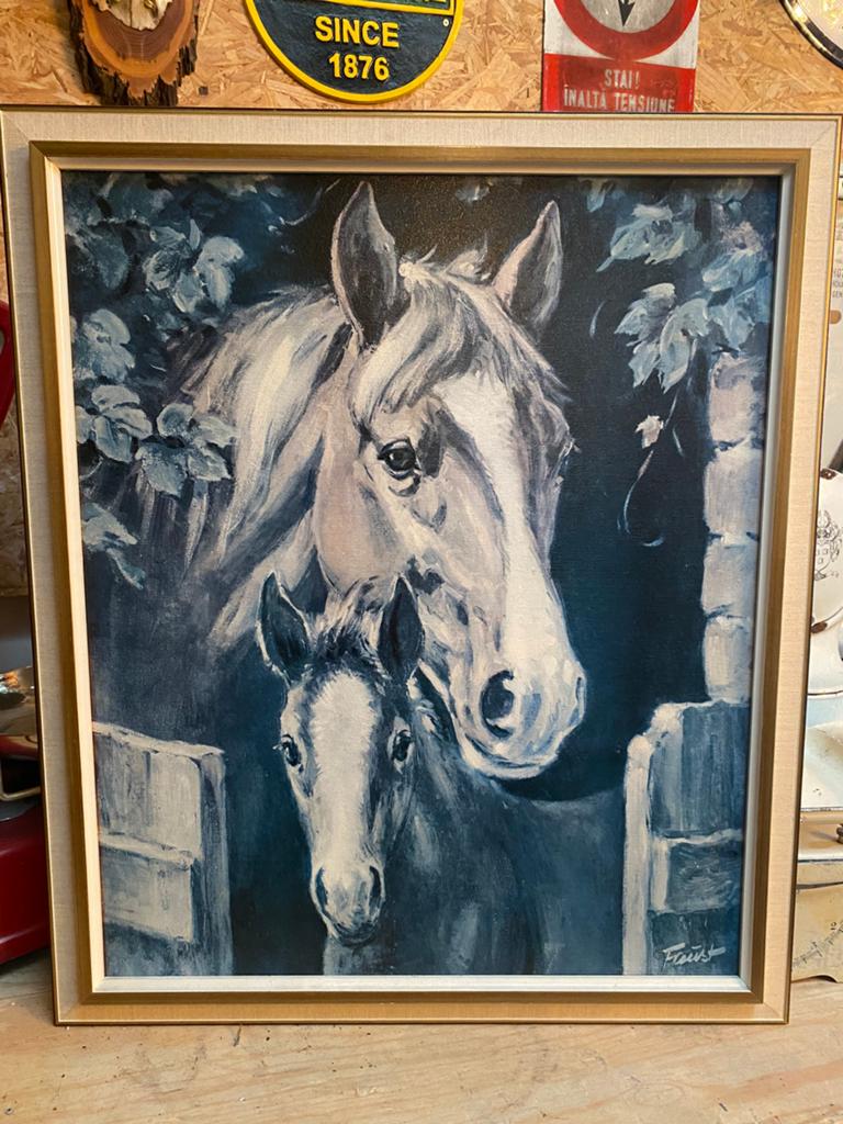 Vintage plaat van paarden, Ophalen