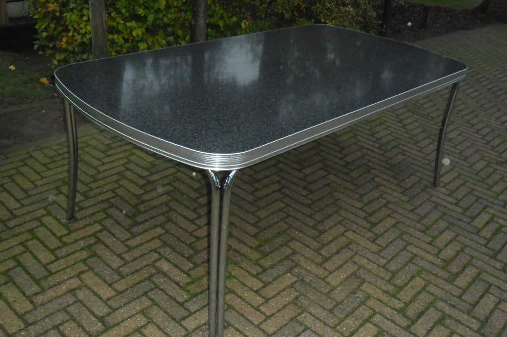 Amerikaanse Bel Air diner tafel TO-28 retro fifties sixties, Huis en Inrichting, Ophalen, 100 tot 150 cm, 200 cm of meer, Zo goed als nieuw