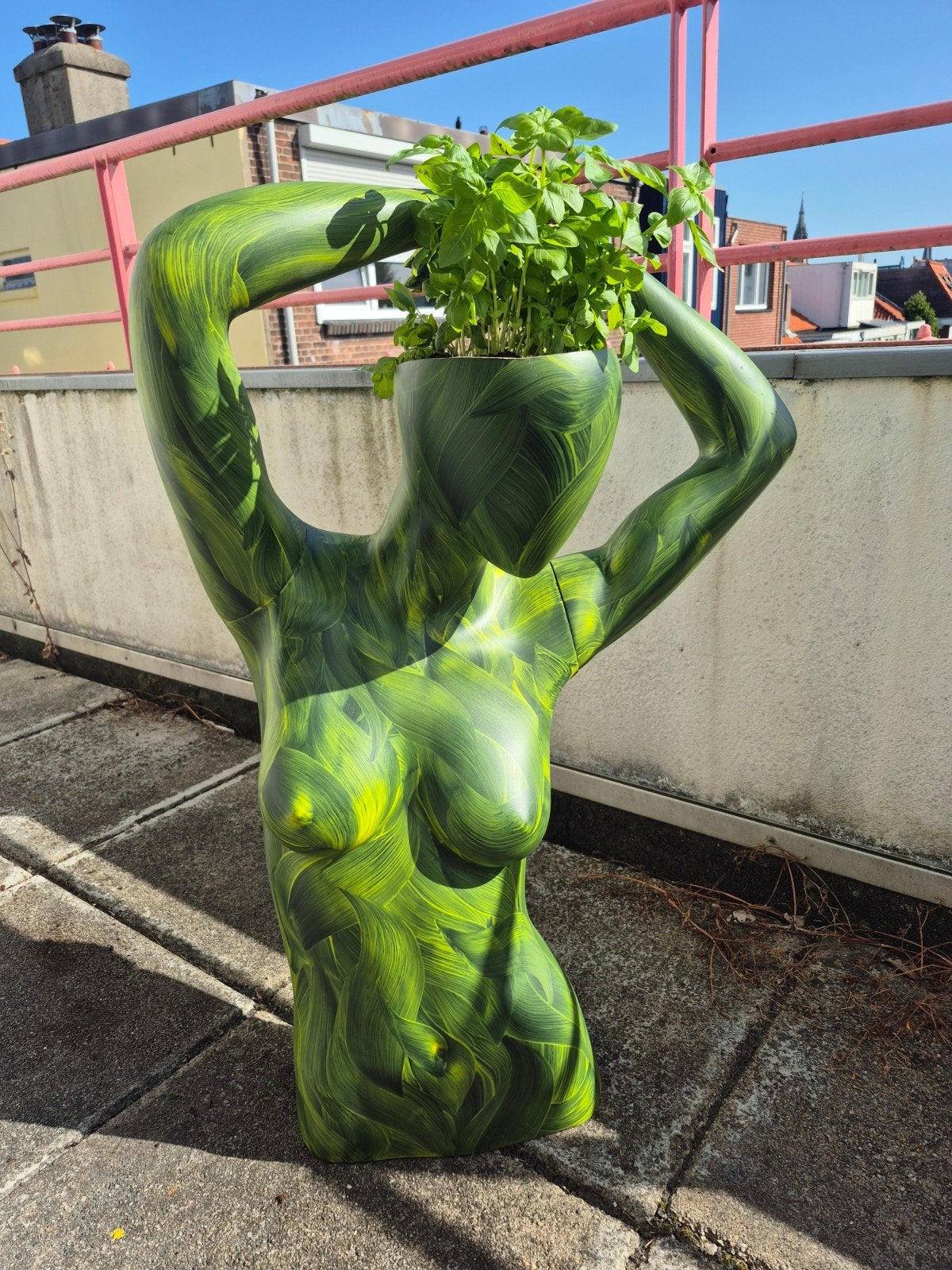 Unieke Vrouwenbuste met Plantenbak, Antiek en Kunst, Buste, Kunststof, Modern, 50 - 100 cm