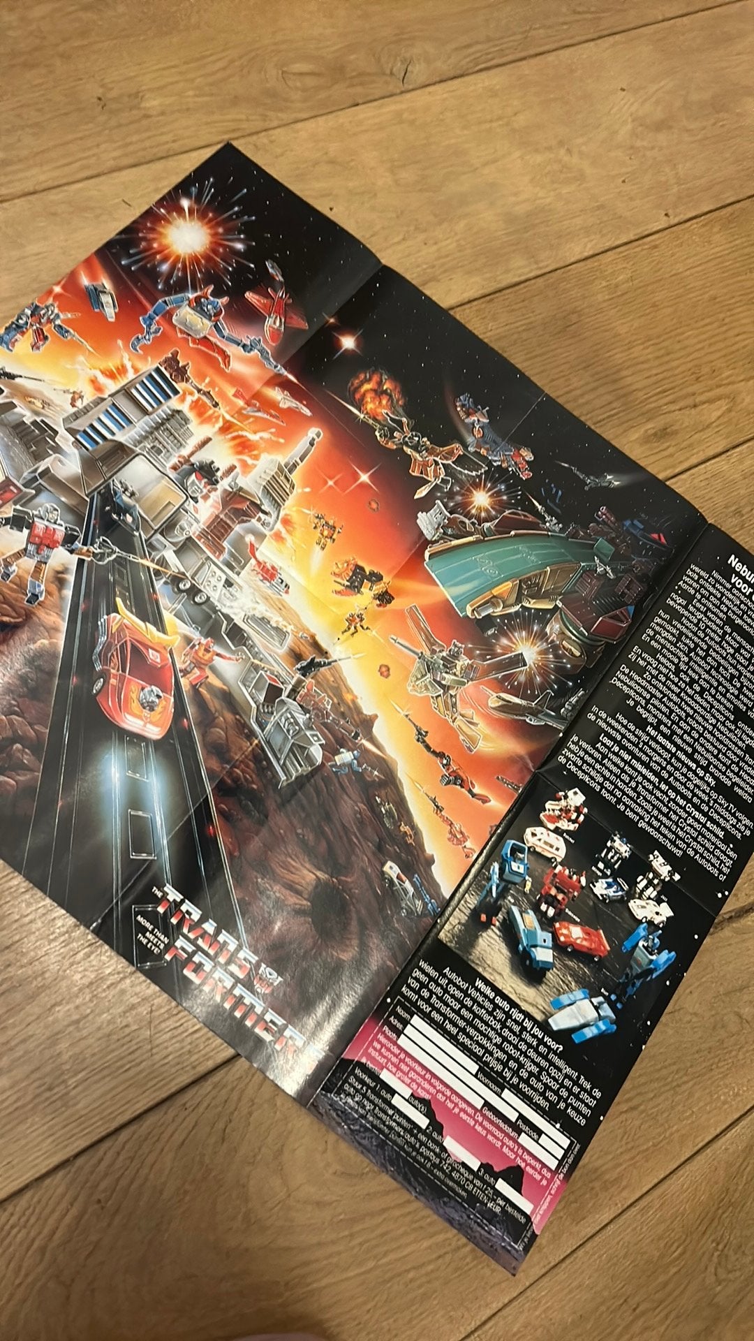 Vintage Transformers reclamefolder, Ophalen of Verzenden, Zo goed als nieuw, A1 t/m A3, Film en Tv