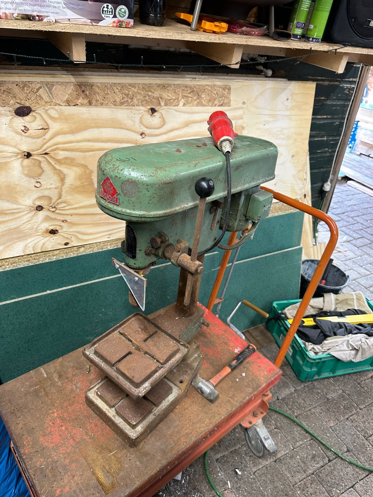 Ixion Kolomboormachine - AEG Motor, Doe-het-zelf en Verbouw, Gereedschap | Boormachines, Ophalen, Gebruikt, 600 watt of meer, Kolomboormachine
