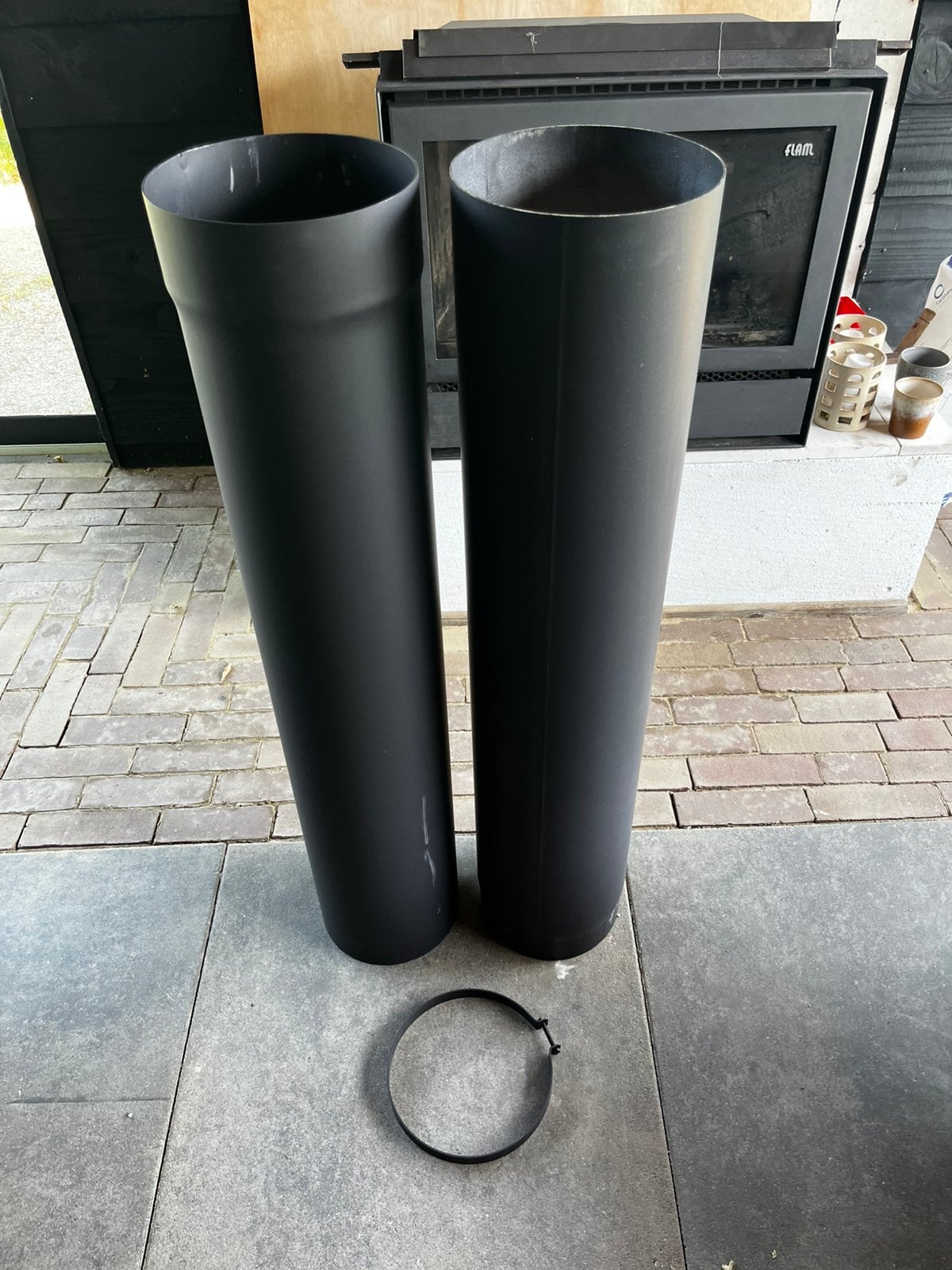 Kachelpijp 200mm paspijp met klemring, Ophalen, Nieuw, Hout, Overige soorten