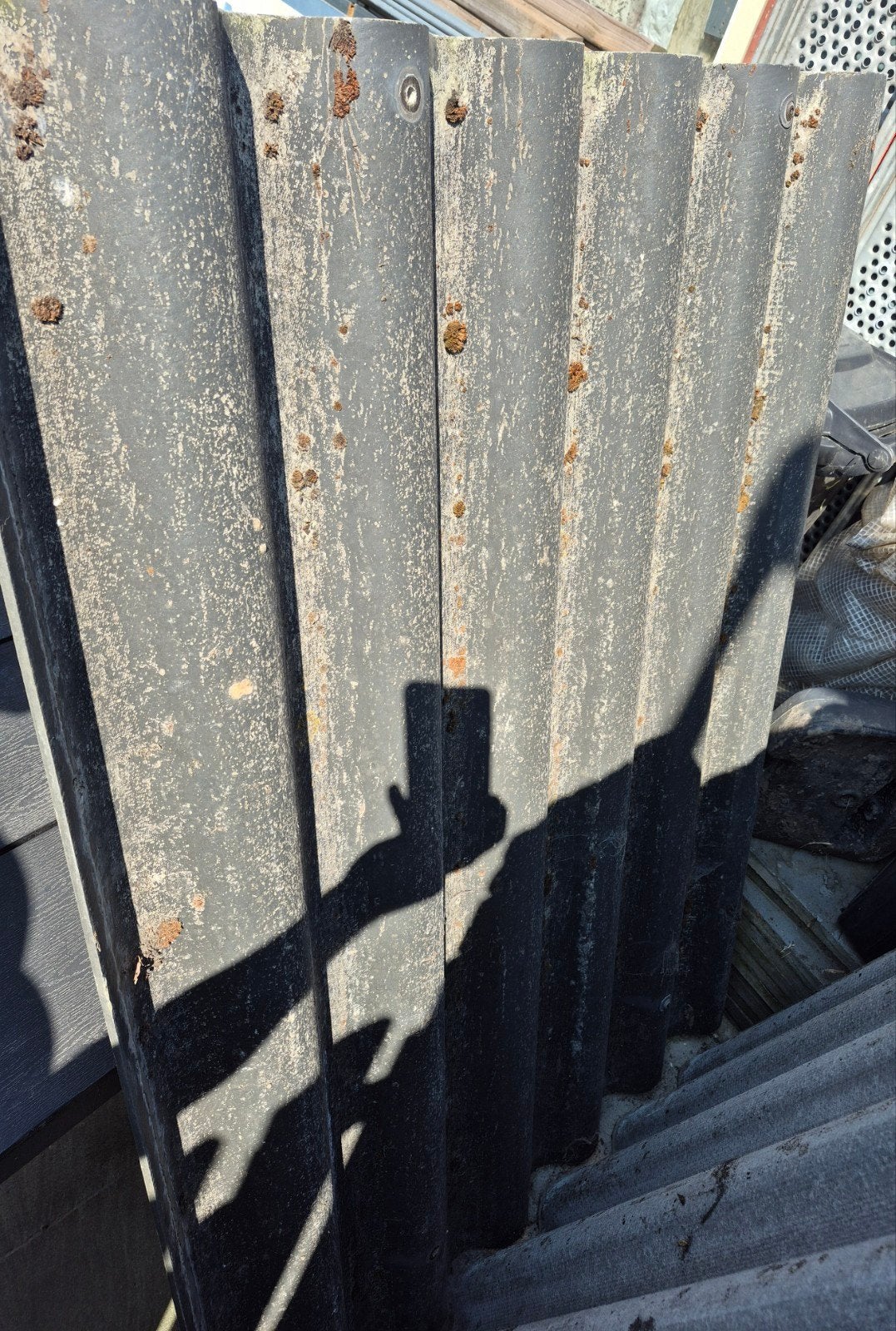 zwart/grijs golfplaten dakplaten 6 stuks geen asbest!, Ophalen, Gebruikt, Zwart, 5 tot 10 m²