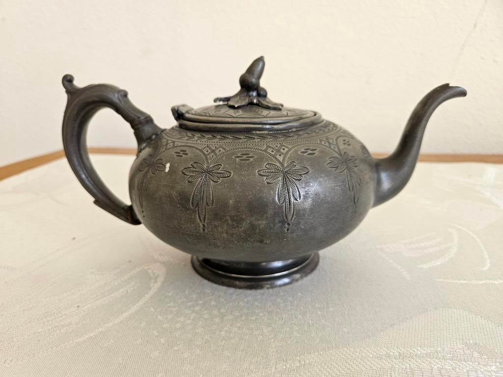 Tinnen theepot, antiek, Antiek en Kunst, Antiek | Tin, Ophalen