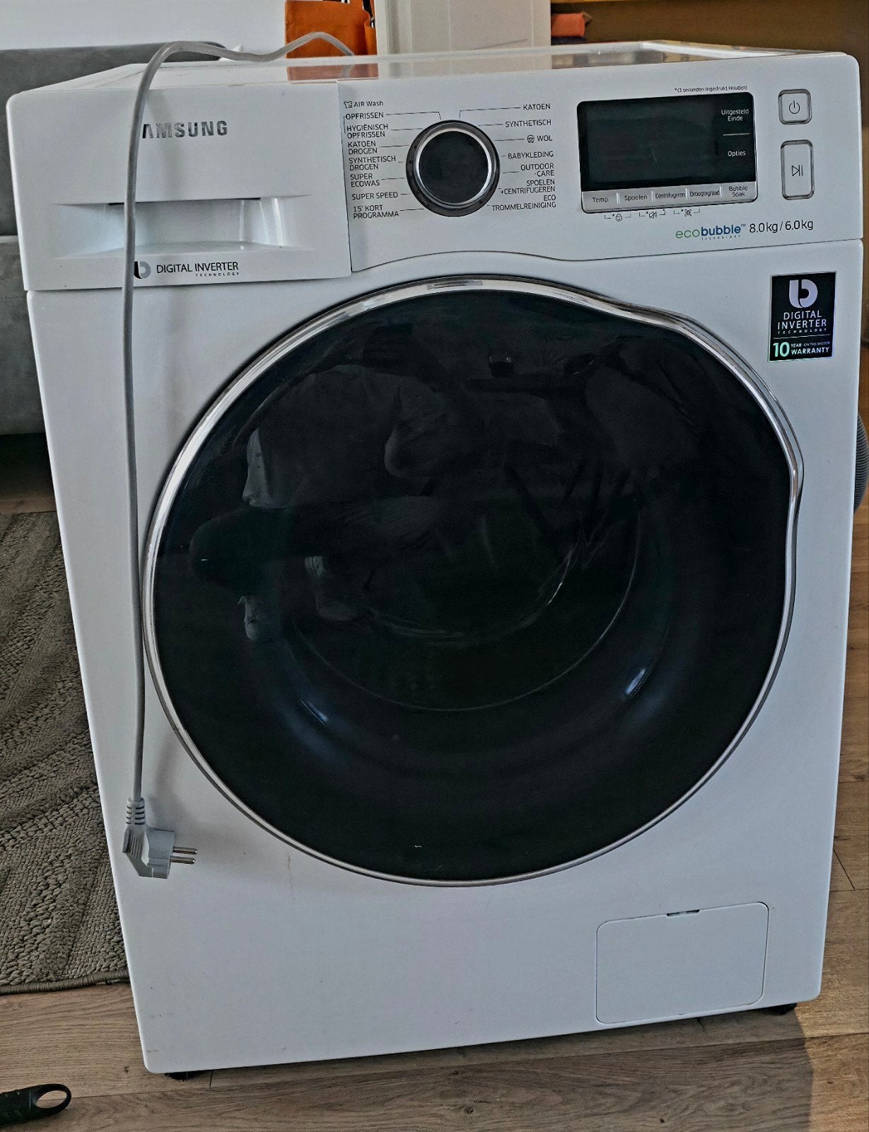 Samsung EcoBubble Wasmachine met droger  8kg/6kg Digital Inv, Ophalen, Gebruikt, Handwasprogramma, Voorlader