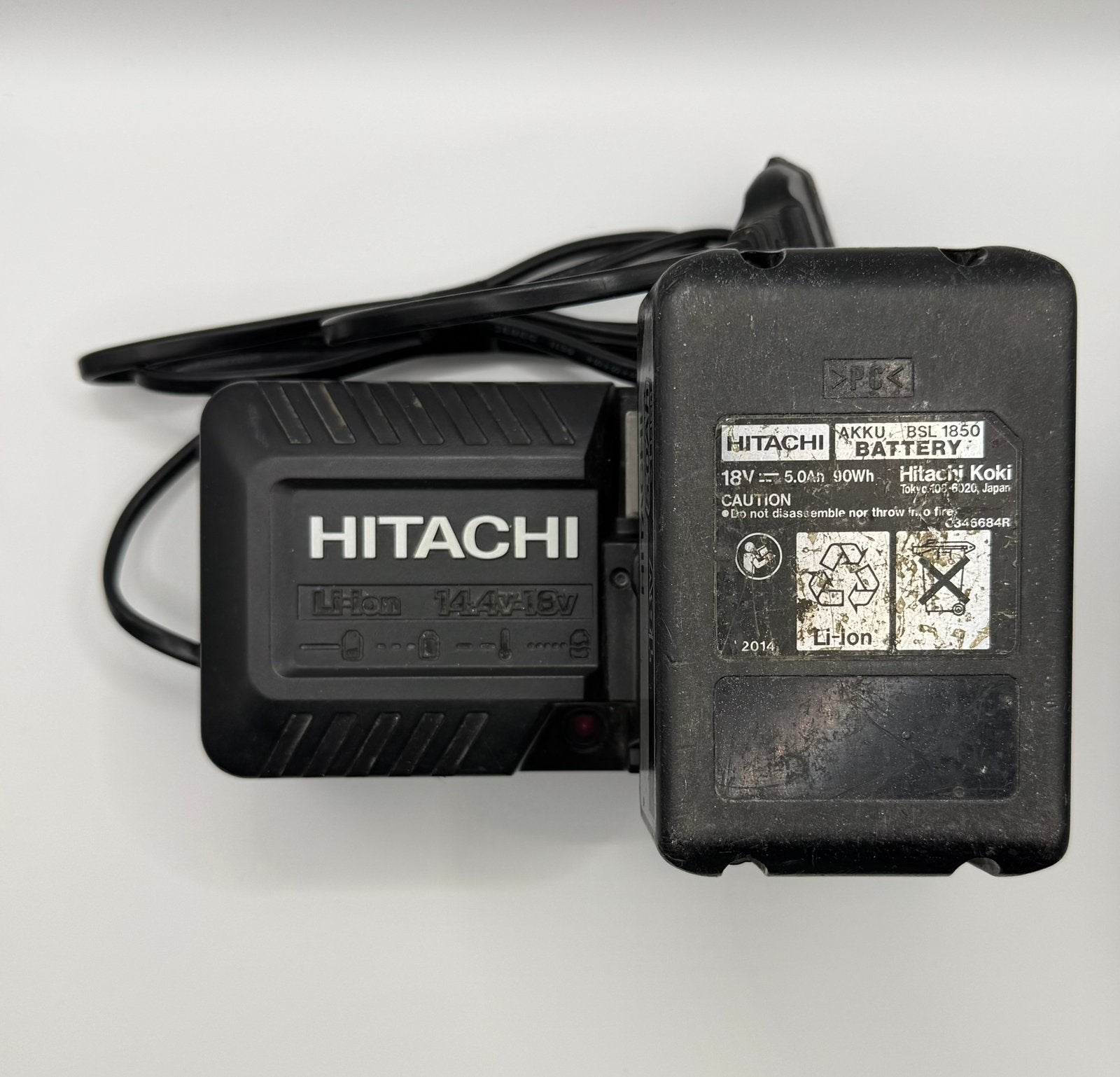 Hitachi BSL1850 18V 5.0Ah accu + originele oplader, Verzenden, Gebruikt