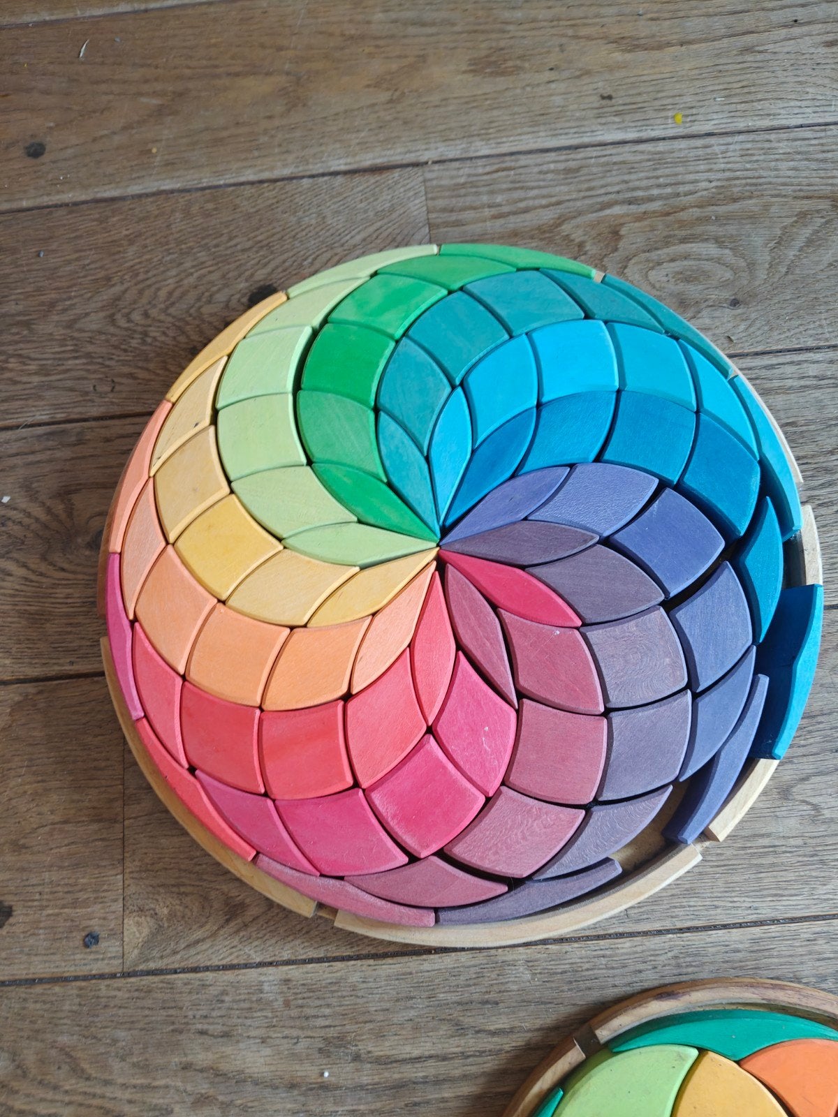 Grimm's Grote Kleuren Spiraal - Houten Regenboog Puzzel, Ophalen, Zo goed als nieuw, Overige typen