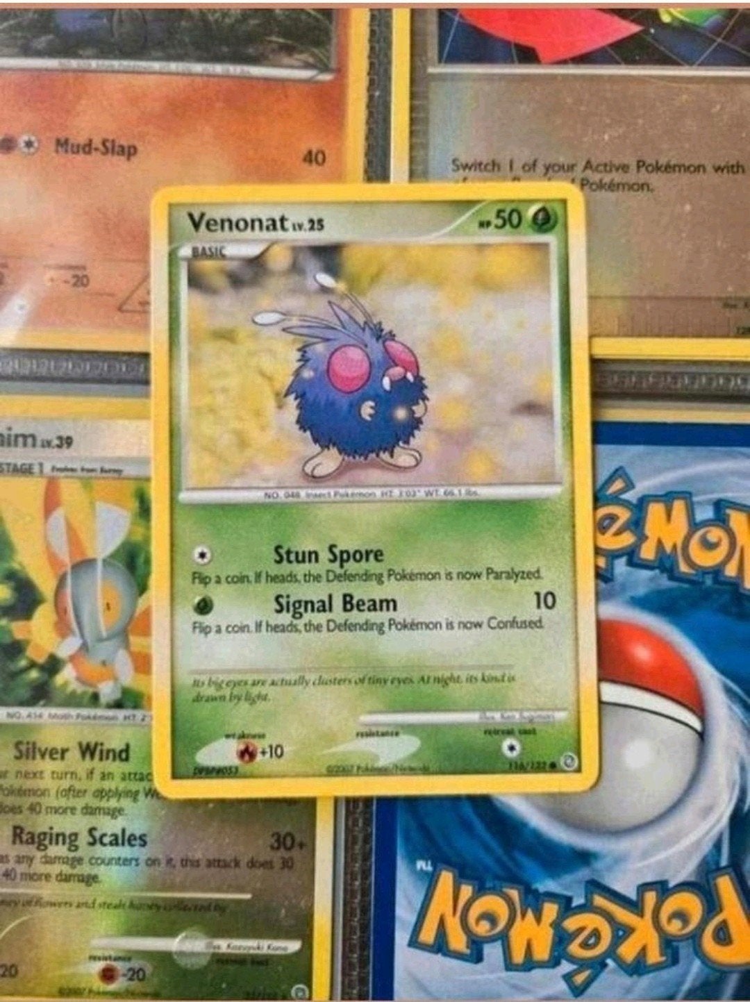 Venonat 116/132 Diamond&Pearl Secret Wonders pokemon kaart, Ophalen of Verzenden, Gebruikt, Losse kaart
