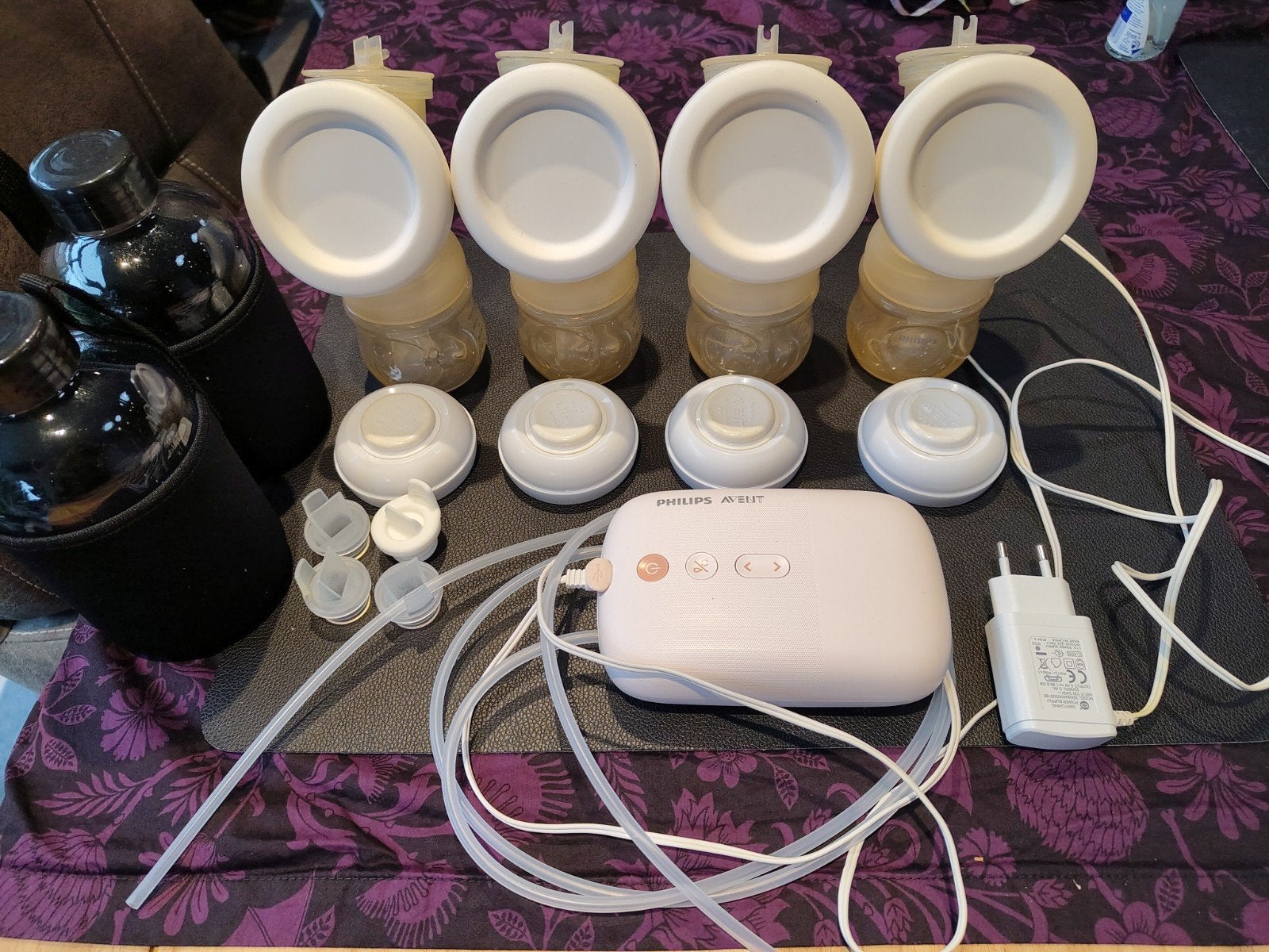 Compleet kolfpakket - Philips Avent Dubbele Borstkolf met Ac, Borstkolf, Gebruikt, Dubbelzijdig, Philips Avent