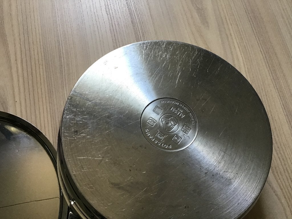 Alessi jasper morrison koekenpan met deksel, Koekenpan, Ophalen of Verzenden, Zo goed als nieuw, Rvs