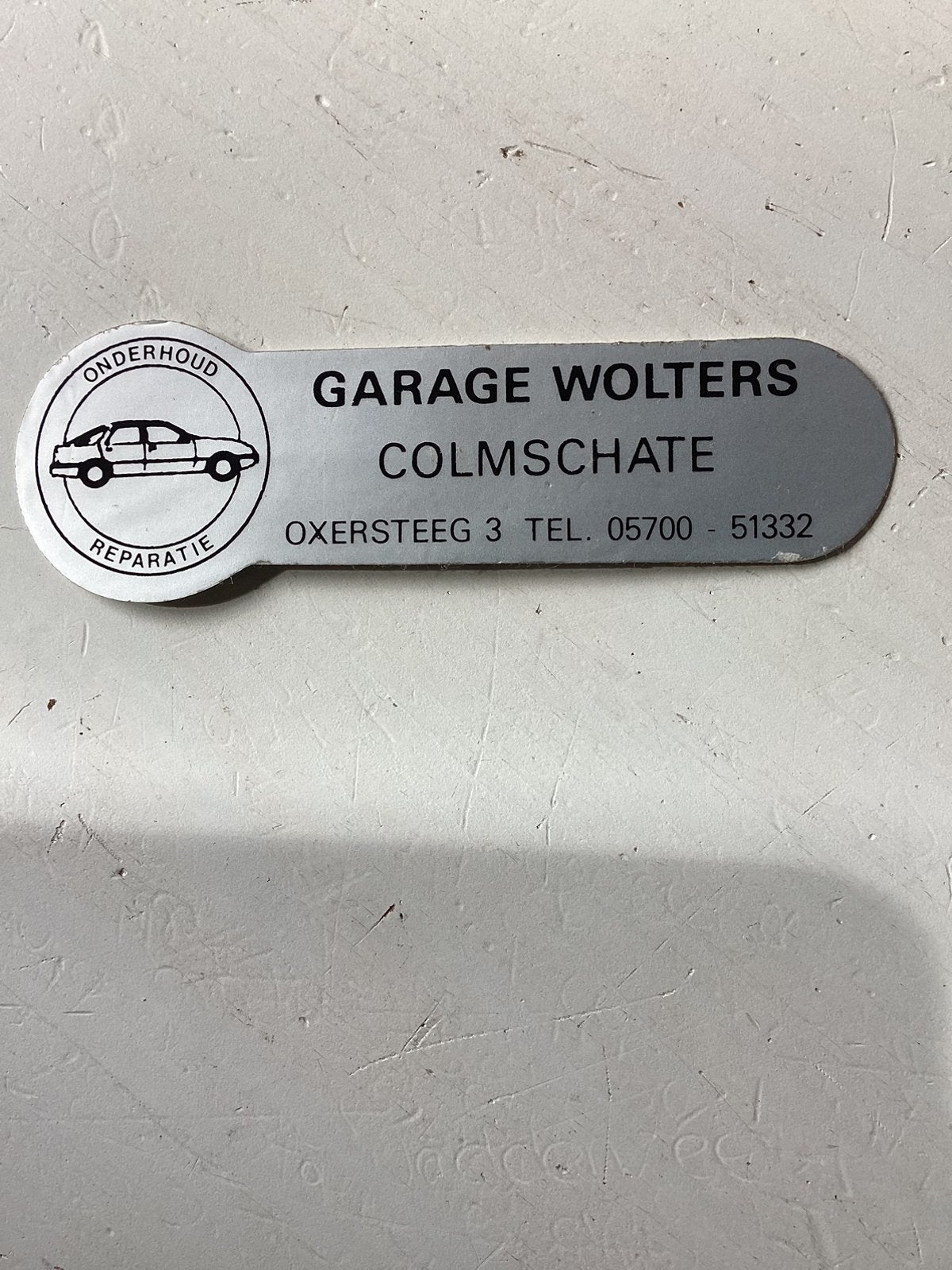 Sticker Garage Wolters Colmschate, Verzenden, Zo goed als nieuw