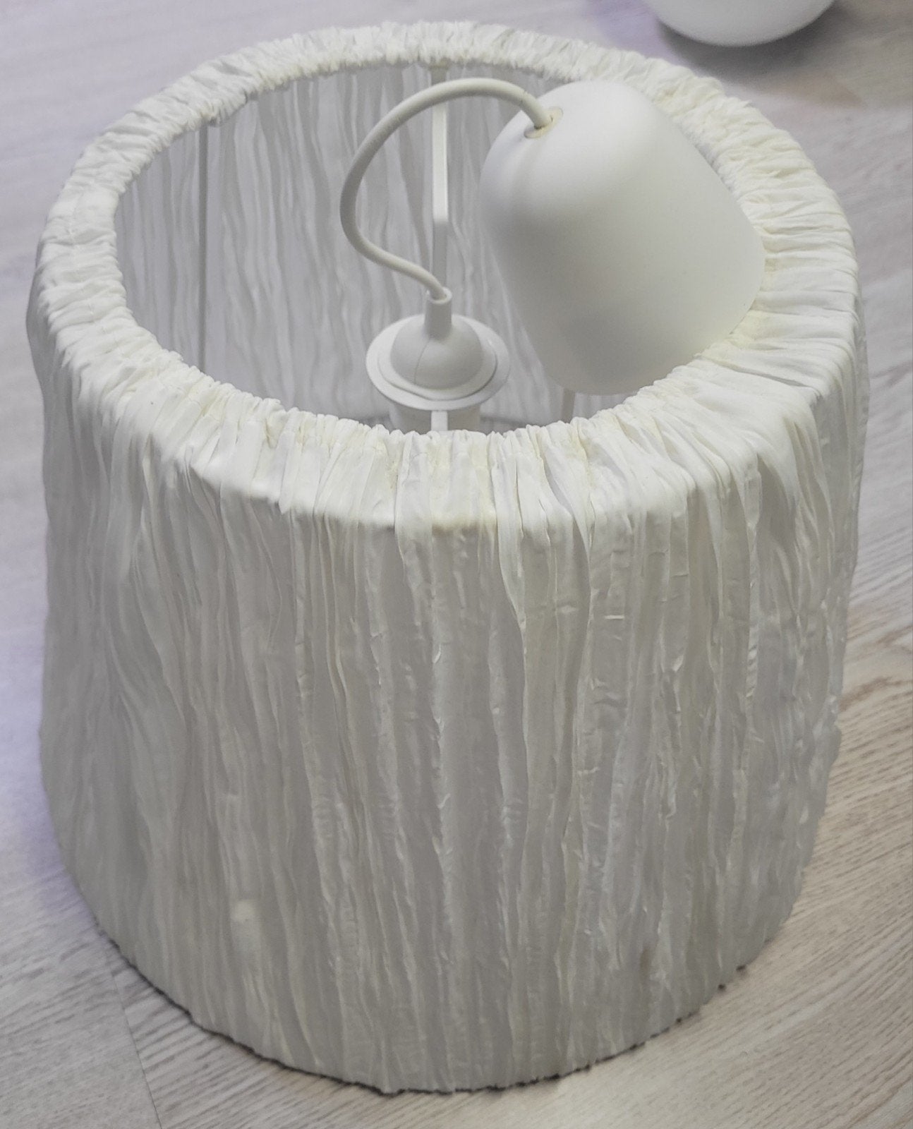 IKEA Hanglamp met Witte Stoffen Kap - 45cm doorsnede, Ophalen, Gebruikt, Textiel