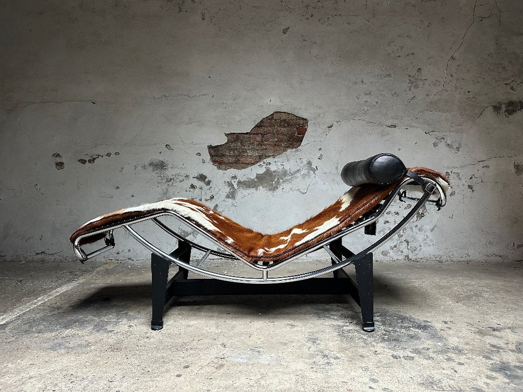 Vintage Cassina LC4 Chaise Longue pony skin Le Corbusier, Ophalen, Gebruikt, Eenpersoons, Vintage