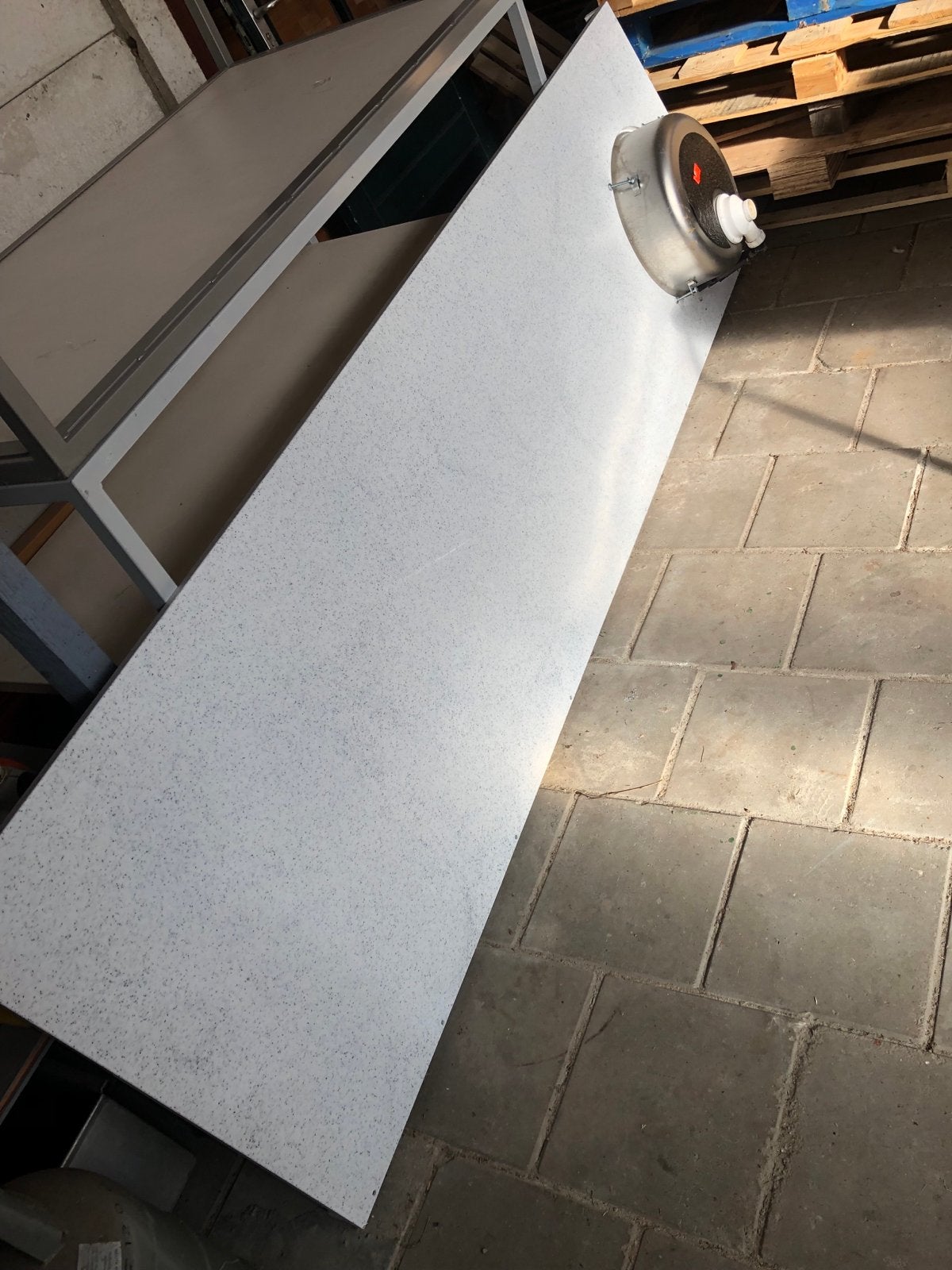 Snijtafel / Werkblad met spoelbak, Ophalen, Wit, Overige materialen, Overige typen