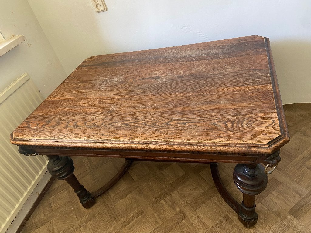 Houten tafel, Ophalen, Gebruikt, 100 tot 150 cm, Antiek oud hout