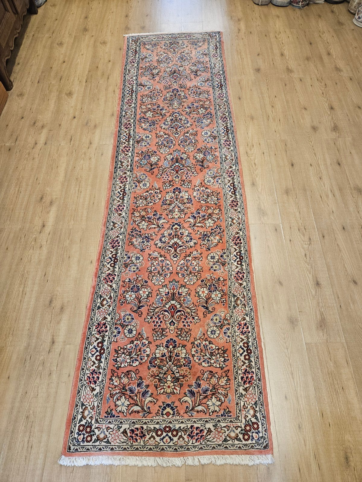 Handgeknoopt perzisch tapijt loper sarough 320x88, Info@SlatsAntiek.nl, Perzisch, Vof Slats Antiek, Crème