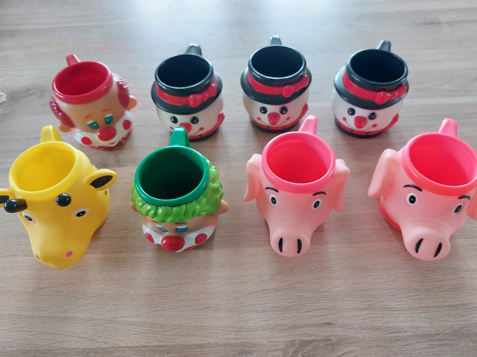 Leuke kinderbekers: sneeuwpop, giraf, varken, clown, Ophalen of Verzenden, Zo goed als nieuw, Overige materialen, Overige stijlen