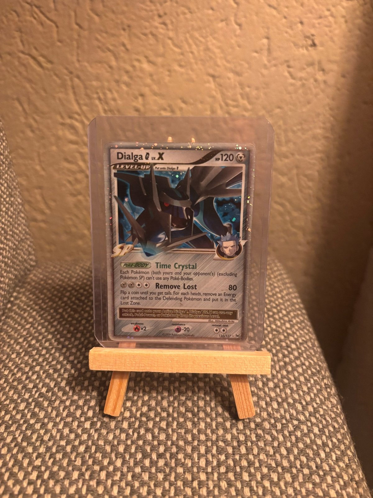 Dialga LV.X 122/127 Pokémon Kaart, Ophalen of Verzenden, Zo goed als nieuw, Losse kaart