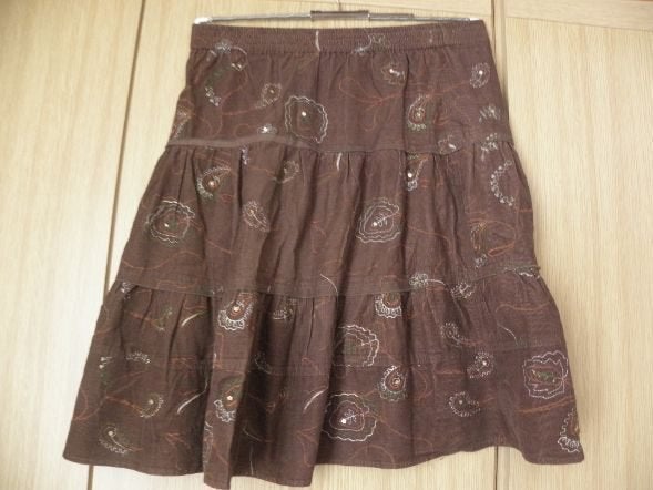 Nieuwe wijde brede bruin katoenen rib rok CLAIRE Plus 176 36, Kinderen en Baby's, Kinderkleding | Maat 176, Meisje, Nieuw, Ophalen of Verzenden