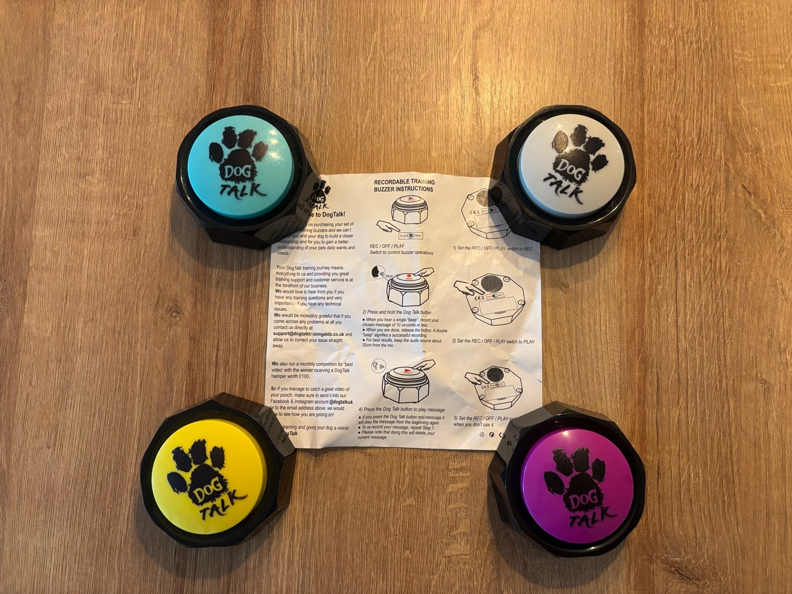 DogTalk knoppen – set van 4, Ophalen of Verzenden, Zo goed als nieuw, Intelligentiespeelgoed