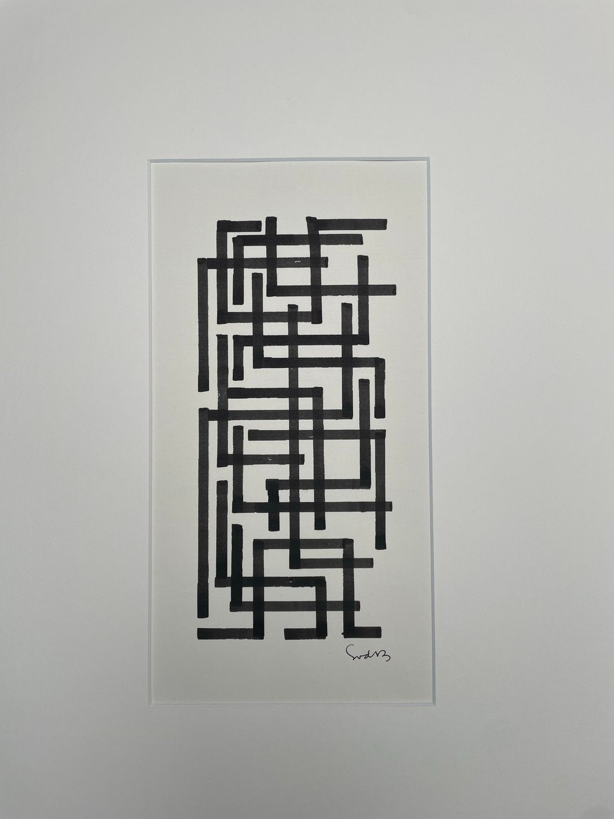 Siep van de berg, originele inkttekening, lijnenstructuur, Ophalen of Verzenden, Tekening, Pentekening, Gesigneerd