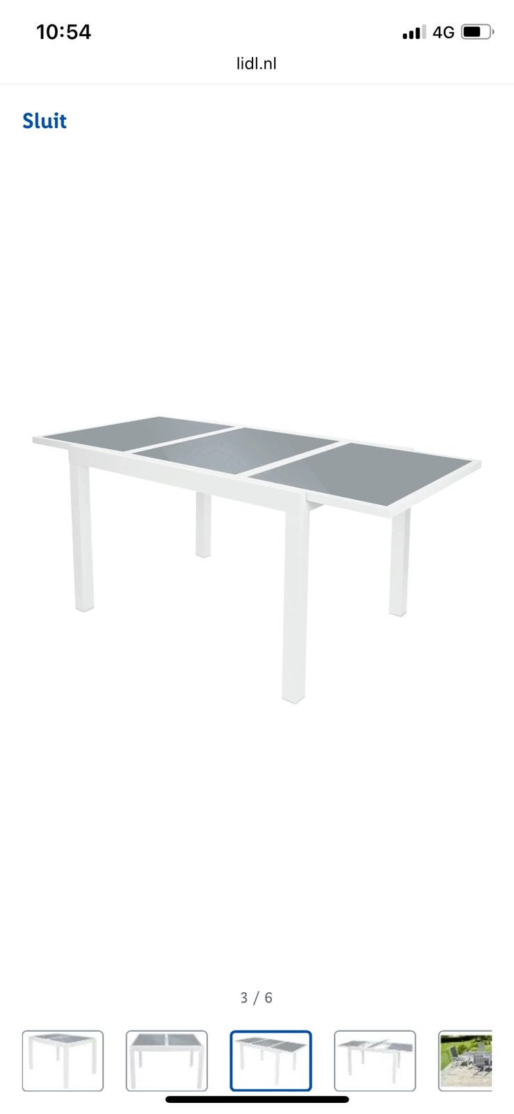 Uitschuifbare tuintafel Houston 120-180 cm! NIEUW! €50,-!!, Ophalen, Nieuw, Rechthoekig, Aluminium