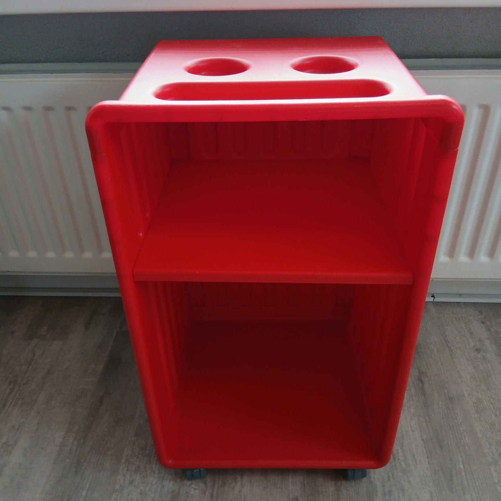 Vintage IKEA DIDRIK Opbergkastje Rood op Wieltjes, Ophalen, Zo goed als nieuw