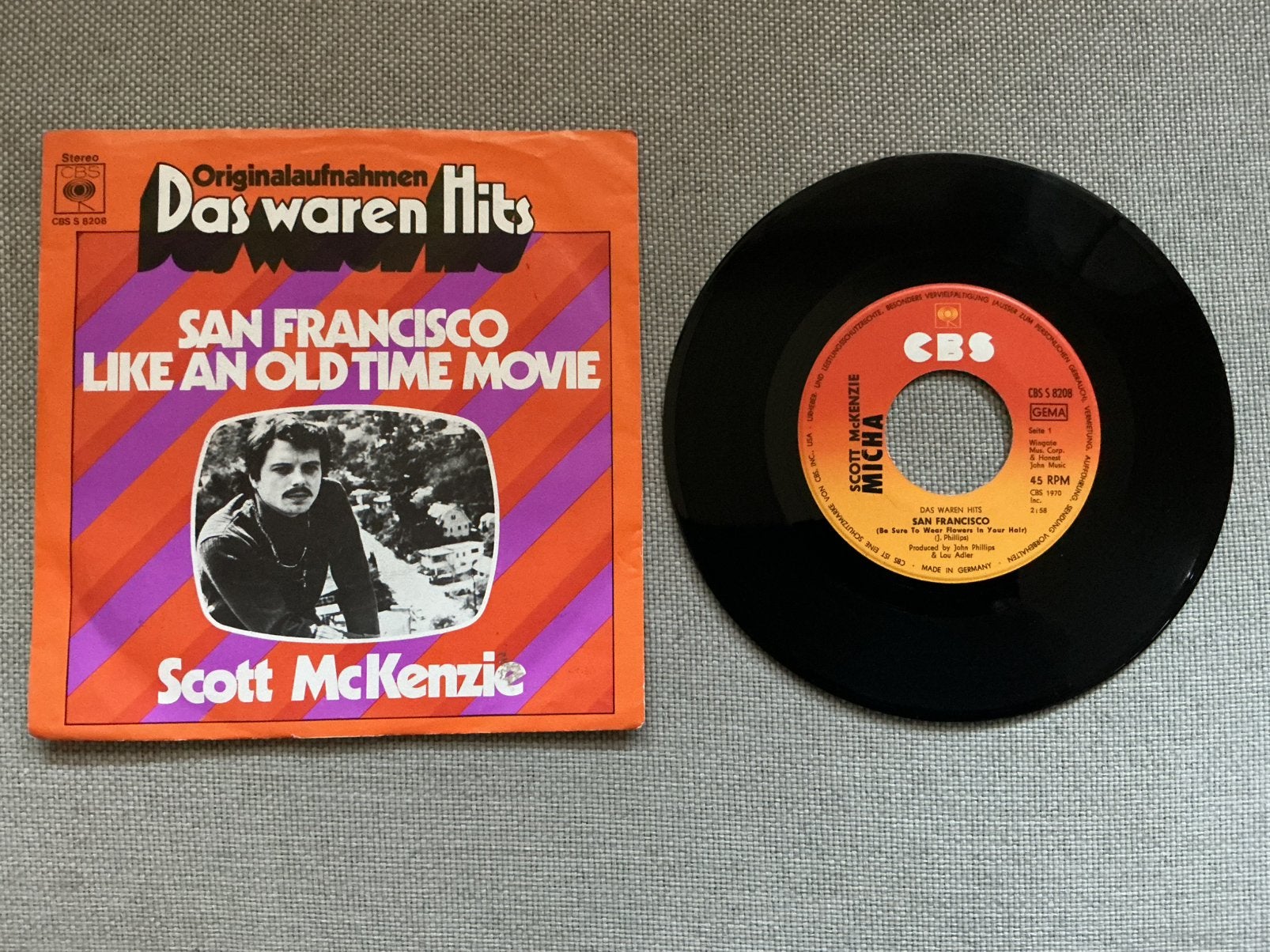 Scott McKenzie single vinyl. San Francisco., Ophalen of Verzenden, Zo goed als nieuw, Pop