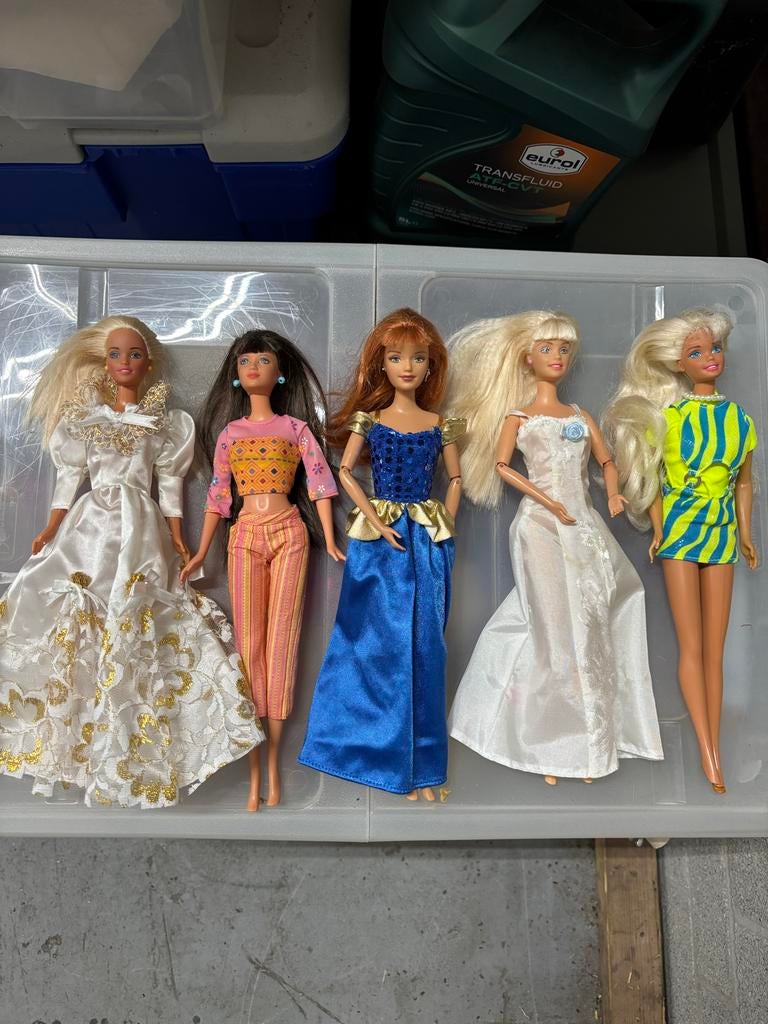 Set van 5 vintage Barbie poppen uit 1976, 1995 en 2000, Ophalen of Verzenden, Gebruikt, Barbie