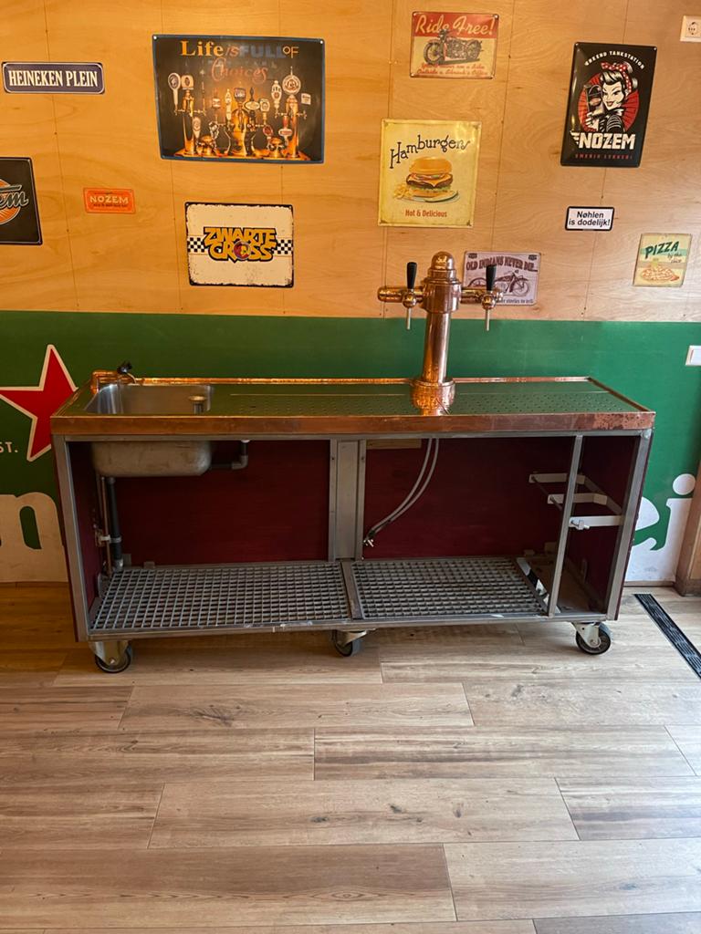 Verrijdbare biertap met Koperen Tap en Blad mobilie biertap, Witgoed en Apparatuur, Thuistaps, Ophalen, Gebruikt, Overige merken
