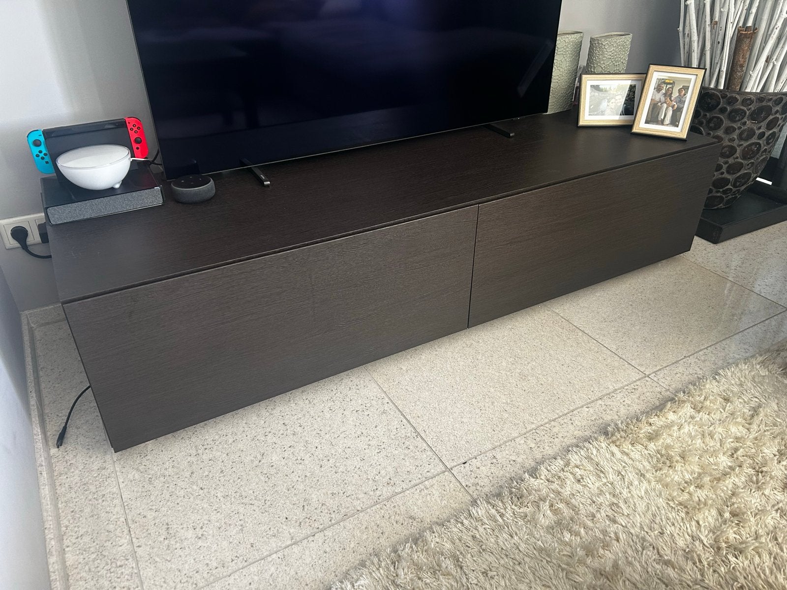 Moderne TV-meubel met twee ruime lades, Ophalen, 150 tot 200 cm, Zo goed als nieuw, Minder dan 100 cm