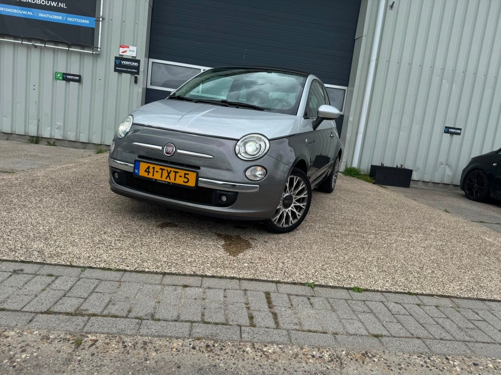 Fiat 500C 0.9 85pk Turbo Twinair 2012 Grijs |Airco|, Auto's, 31 €/maand, Cabriolet, Leder en Stof, Origineel Nederlands