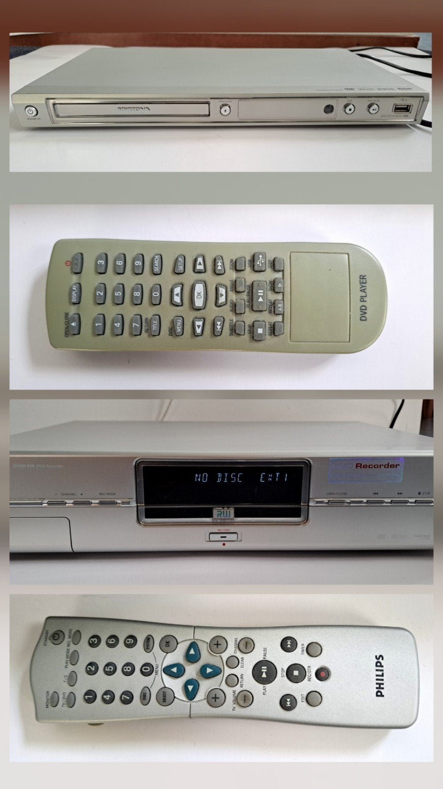 Philips DVD Recorder DVDR 890 & Aristona speler, Ophalen of Verzenden, Gebruikt, Dvd-recorder, Philips