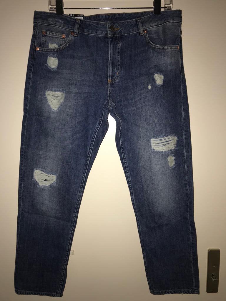 MONKI Cropped Boyfriend Mooie SpijkerbroekJeans Nieuw, Kleding | Dames, Spijkerbroeken en Jeans, Ophalen of Verzenden, Nieuw, Blauw
