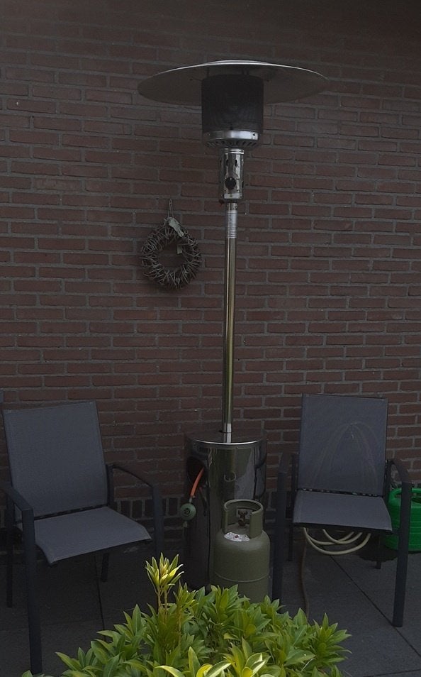 Terrasheater/terrasverwarmer op gas - zgan en compleet, Tuin en Terras, Terrasverwarmers, Ophalen, Zo goed als nieuw, Gas, Vloer