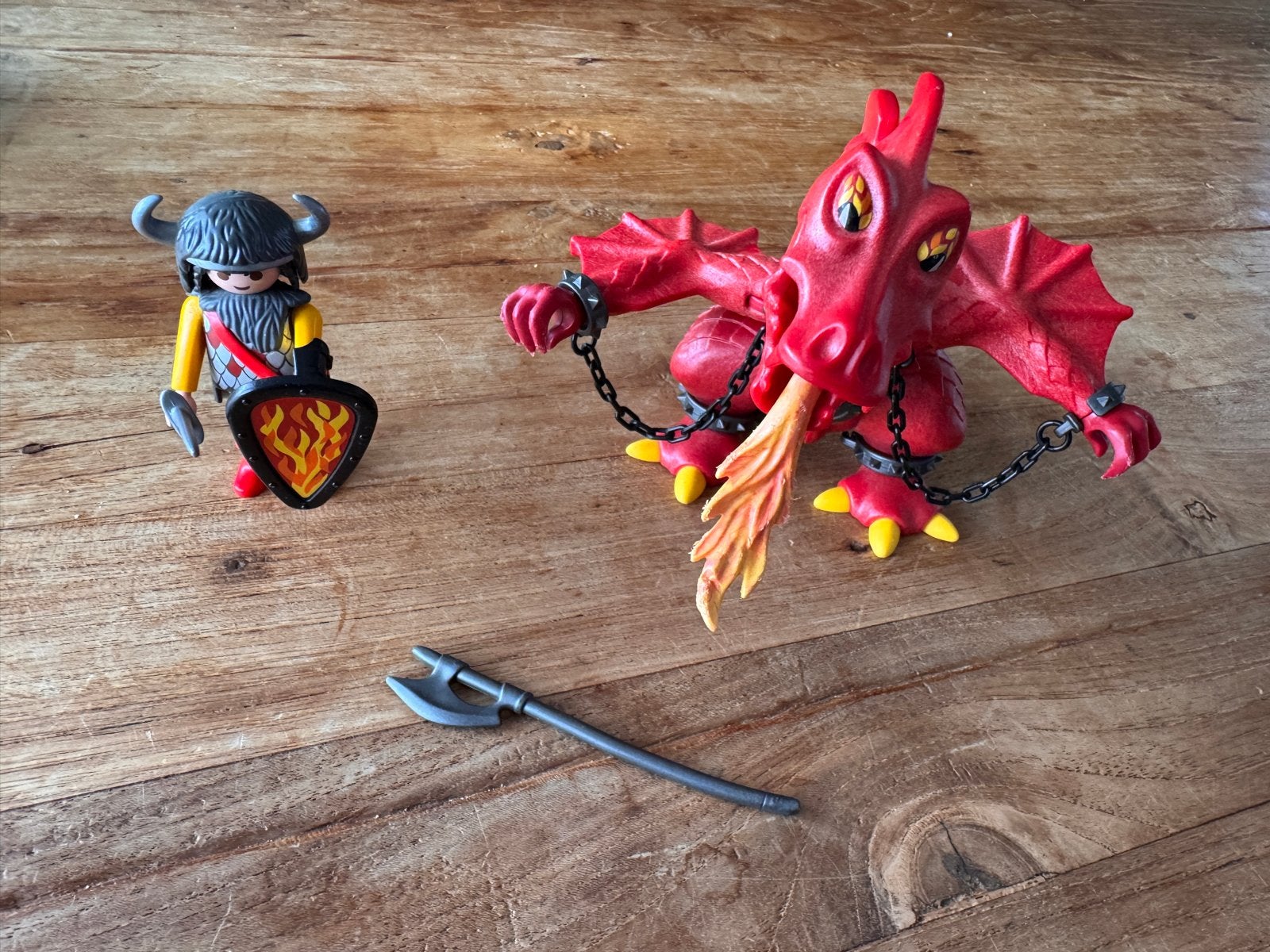 Playmobil 3327 Viking met Vuurspuwende Draak, Gebruikt, Complete set, Figuren, Historisch