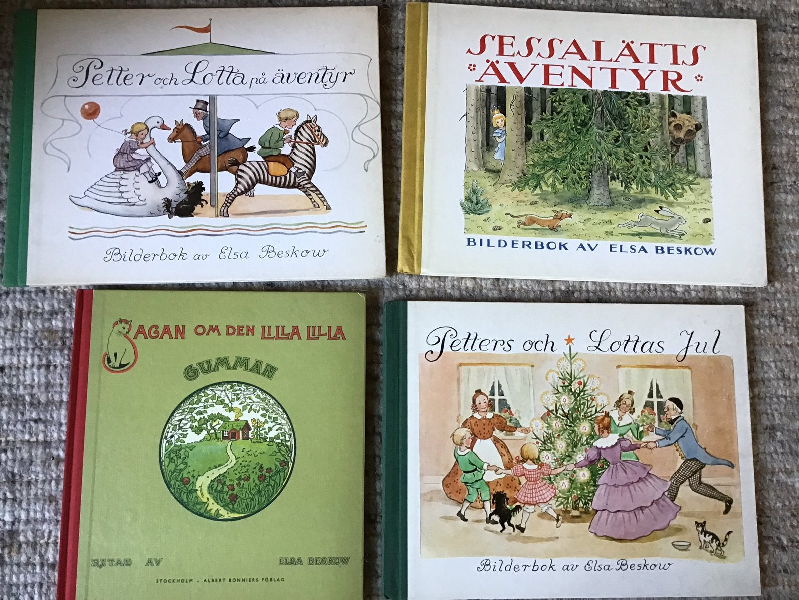 Vier prentenboeken van Elsa Beskow., Verzenden, Gelezen, Prentenboek