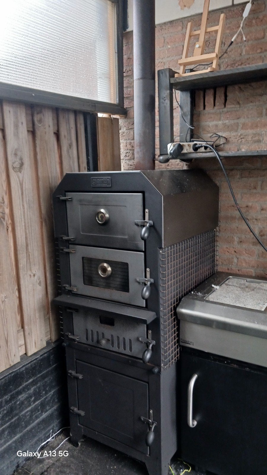 Houthaard bizza oven compleet met rookkanaal, Tuin en Terras, Ophalen of Verzenden, Gebruikt