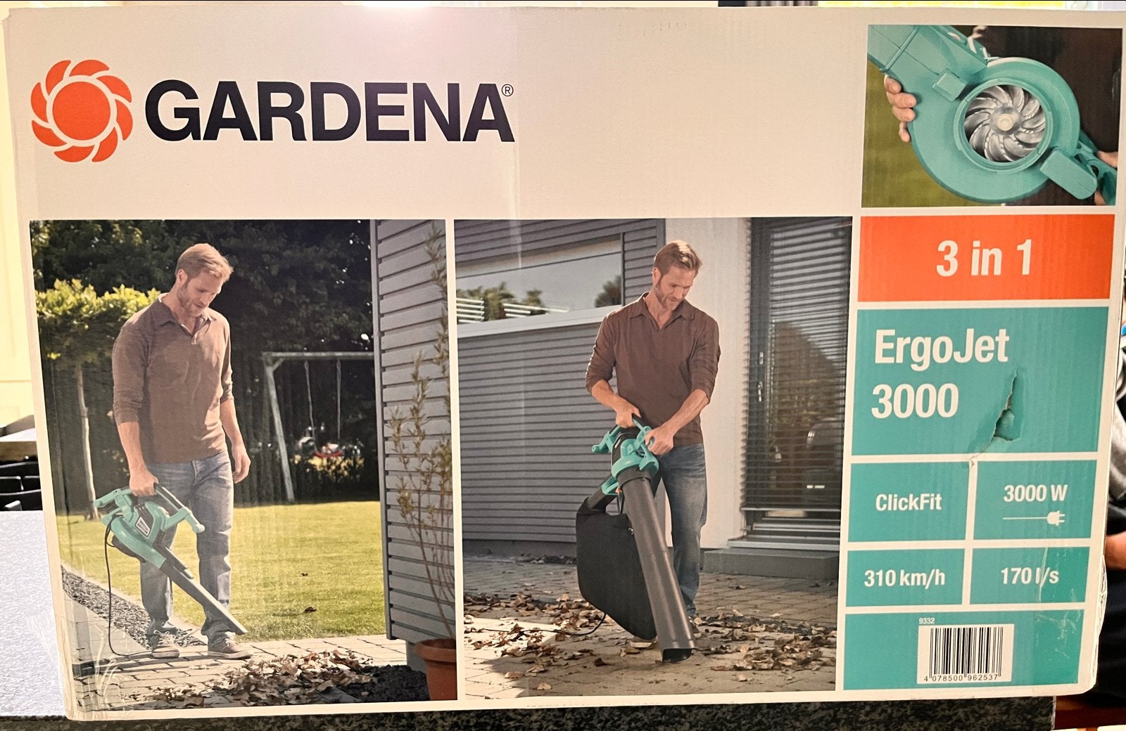 Gardena ErgoJet 3000 Bladblazer - Nieuw in verpakking, Handgedragen, Nieuw, Ophalen of Verzenden, Met opvangzak
