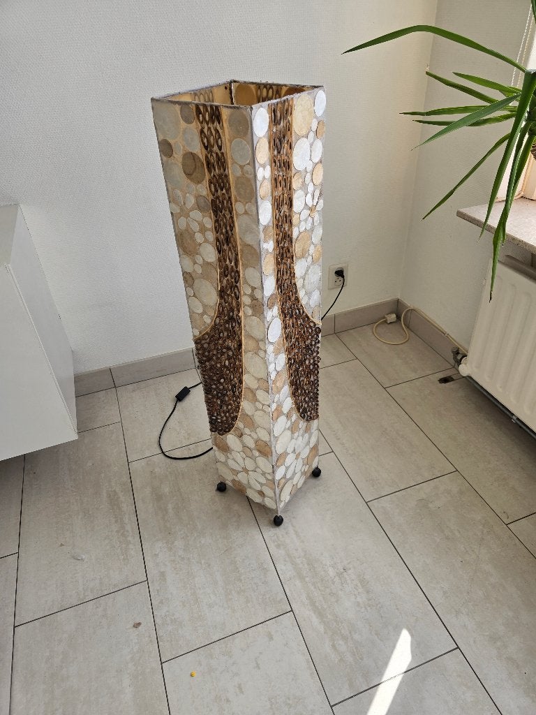 Unieke vloerlamp met natuurlijke materialen, Ophalen, Gebruikt, Natuurlijk materiaal, Bohemian, Natuurlijk, Sfeervol